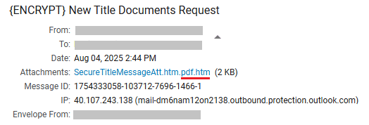 Fraudulent attachment request